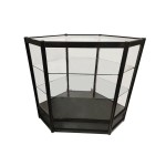 CCO5-Hexagon, GLASS SHOWCASE, LED LIGHTS, GLASS SWING DOOR WITH LOCK, WOODEN BASE